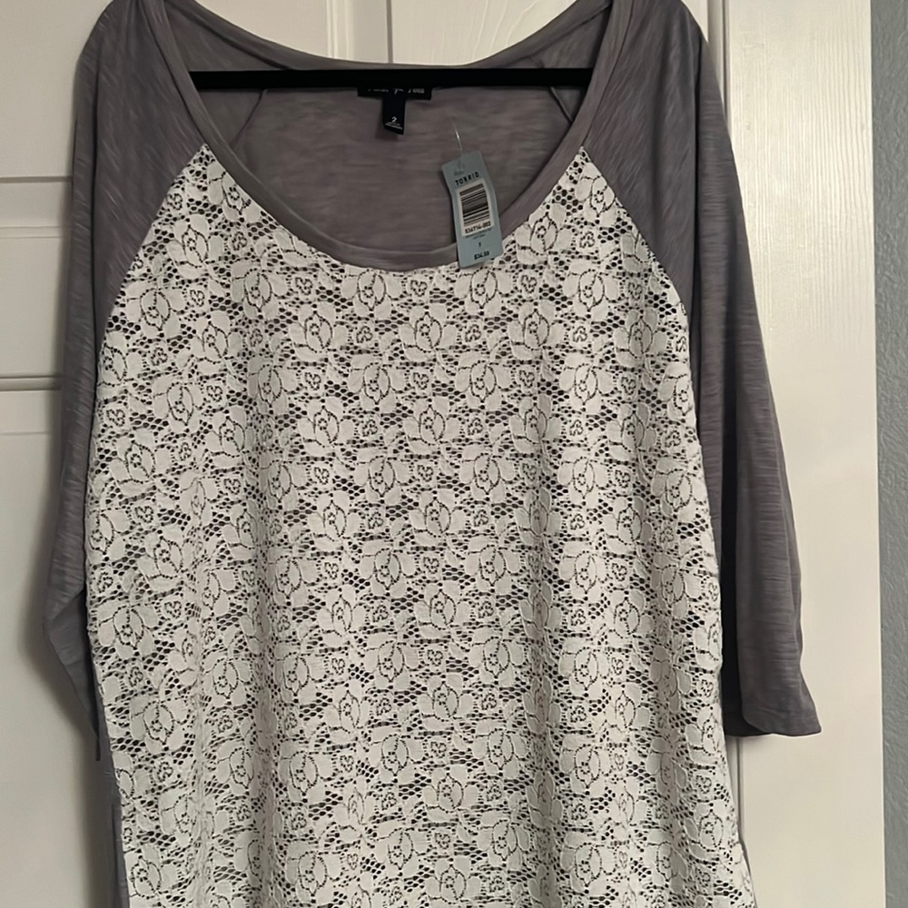 Jersey and lace top